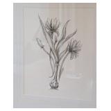 Uttermost Botanical Print Framed Wall Art - Pencil Sketch of Flowers