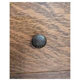 Antique Oak Mission-Style Dresser with Mirror - Carved Sides, 2-Door Cabinet