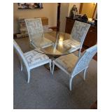 Vanguard Franklin Square Upholstered Chairs & Elit Crystal Dining Table