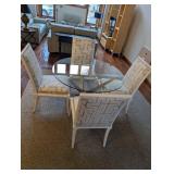 Vanguard Franklin Square Upholstered Chairs & Elit Crystal Dining Table