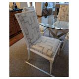Vanguard Franklin Square Upholstered Chairs & Elit Crystal Dining Table