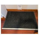 Wood Storage Console Shelf - 2 White Fabric Bins & Woven Basket