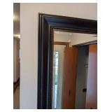 Full-Length Wall Mirror - Dark Finish Wood Frame with Beaded Inner Border