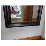 Full-Length Wall Mirror - Dark Finish Wood Frame with Beaded Inner Border