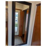 Full-Length Wall Mirror - Dark Finish Wood Frame with Beaded Inner Border