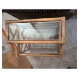 Rattan End Table with Glass Top - Two-Tier Indoor Furniture
