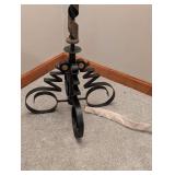 Wrought Iron Twist Floor Lamp - Beige Fabric Shade