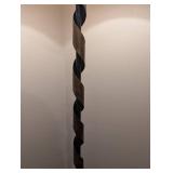 Wrought Iron Twist Floor Lamp - Beige Fabric Shade