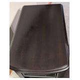 Nightstand - Black Wood with Drawer and Lower Shelf