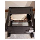 Nightstand - Black Wood with Drawer and Lower Shelf