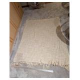 Pottery Barn Basket with Lid & Throw Blankets