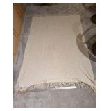 Pottery Barn Basket with Lid & Throw Blankets