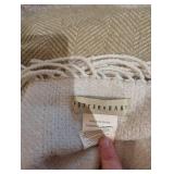 Pottery Barn Basket with Lid & Throw Blankets