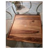 Crate & Barrel Beck Tray Gold - Wooden Serving Tray with Brass Handles