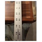 Crate & Barrel Beck Tray Gold - Wooden Serving Tray with Brass Handles