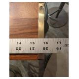 Crate & Barrel Beck Tray Gold - Wooden Serving Tray with Brass Handles