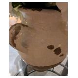 White Hydrangea Arrangement in Crackle-Glaze Ceramic Jug Vase