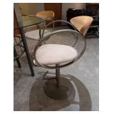 Elite Mfg California Glass Top Dining Table & 5 Chairs - 42 Dia, 35 H