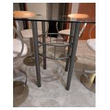 Elite Mfg California Glass Top Dining Table & 5 Chairs - 42 Dia, 35 H