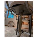 Elite Mfg California Glass Top Dining Table & 5 Chairs - 42 Dia, 35 H