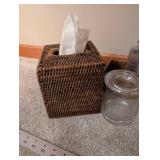 Toilet Paper Holder Floor Stand with Glass Jars & Soap Dispensers