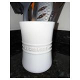 Le Creuset White Ceramic Utensil Crock - Kitchen Counter Organizer