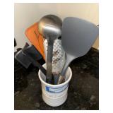 Le Creuset White Ceramic Utensil Crock - Kitchen Counter Organizer