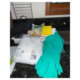 Kitchen Cleaning Bundle: Cutting Board, Latex Gloves, Dish Rack & Accessories