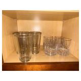 Clear Glassware Set - Highball Glasses & Faceted Tumblers