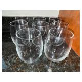 Clear Glass Stemless Wine Glasses Set for Home Bar & Entertaining