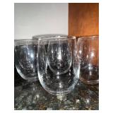 Clear Glass Stemless Wine Glasses Set for Home Bar & Entertaining