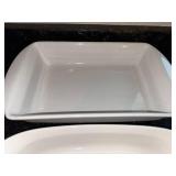 White Ceramic Baking Dishes - 2-Piece Set, 3 Qt Each, Made in China