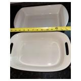 White Ceramic Baking Dishes - 2-Piece Set, 3 Qt Each, Made in China