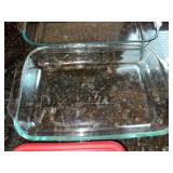 Pyrex 9x13 Glass Baking Dishes & Anchor Hocking Glass Storage Dish with Red Lid (Lot of 3)