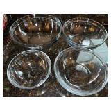 Clear Glass Mixing Bowls Nesting Set - Assorted Sizes