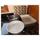 Calphalon Bakeware Set - 9-inch Springform Pan, 9-inch Round Pan, 9x13 Rectangular Pan, 12-Cup Muffin Pan