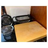 Wood Cutting Board with Pan & Mesh Strainers - Kitchen Tools