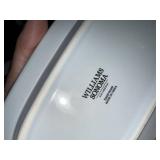 Williams-Sonoma Saltcellar Ceramic Set - Salt Cellar, Butter Dish & Gold Rim Bowl