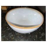 Williams-Sonoma Saltcellar Ceramic Set - Salt Cellar, Butter Dish & Gold Rim Bowl