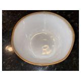 Williams-Sonoma Saltcellar Ceramic Set - Salt Cellar, Butter Dish & Gold Rim Bowl