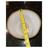 Williams-Sonoma Saltcellar Ceramic Set - Salt Cellar, Butter Dish & Gold Rim Bowl