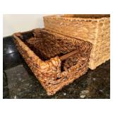Seagrass Storage Baskets - Handwoven Natural Tan (Lot of 3)
