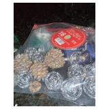 Tablecraft Clear Glassware Lot - Oil Dispenser, Embossed Rooster Canister, Decanters & Orbs