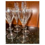 Crystal Wine Glasses - Set of 6 - 9 in Tall - Cut Pattern Stemware