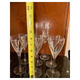 Crystal Wine Glasses - Set of 6 - 9 in Tall - Cut Pattern Stemware