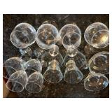Clear Glass Stemware Assortment - Wine Glasses, Coupes, Goblets & Tumblers