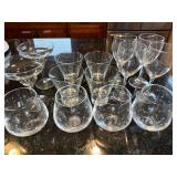Clear Glass Stemware Assortment - Wine Glasses, Coupes, Goblets & Tumblers