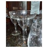 Clear Glass Stemware Assortment - Wine Glasses, Coupes, Goblets & Tumblers