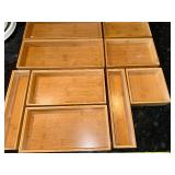 Wooden Drawer Organizer Boxes - Assorted Sizes, Light Wood Finish