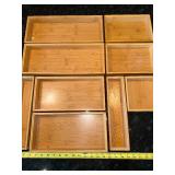 Wooden Drawer Organizer Boxes - Assorted Sizes, Light Wood Finish